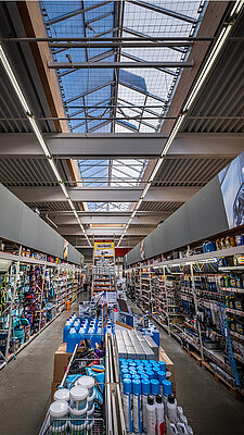 LAMILUX Continous Rooflight  S - Obi hardware store Bamberg, Germany